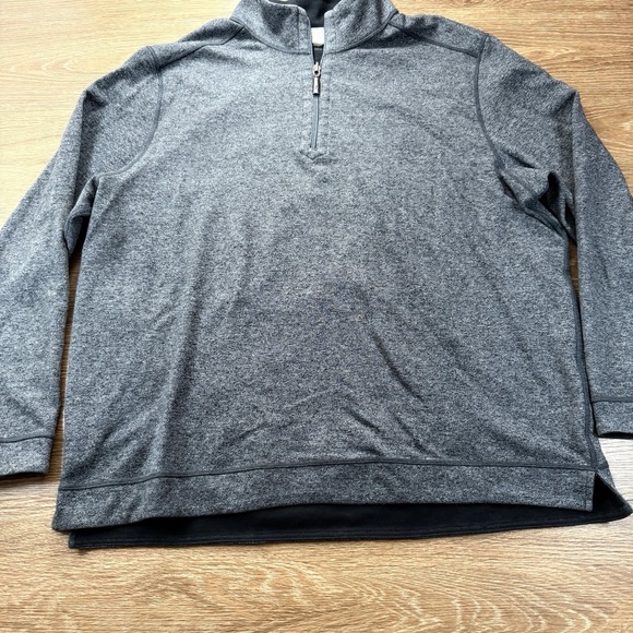 Tommy Bahama Quarter Zip Reversible Sweater Grey/black Mens Size 2XL Preppy - Picture 1 of 11